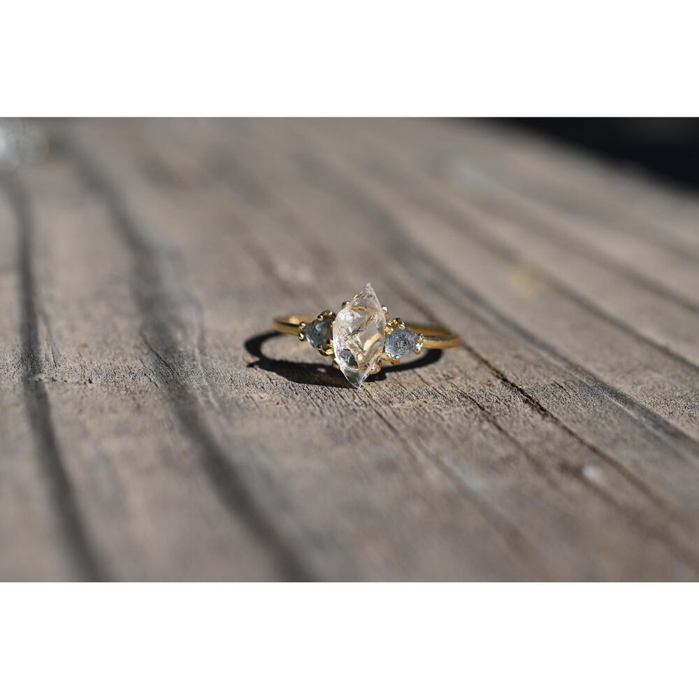Montana sapphire engagement ring 14k yellow gold size 12